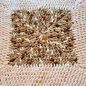 Patterned Plush Crochet Receiving Blanket 30"x30"